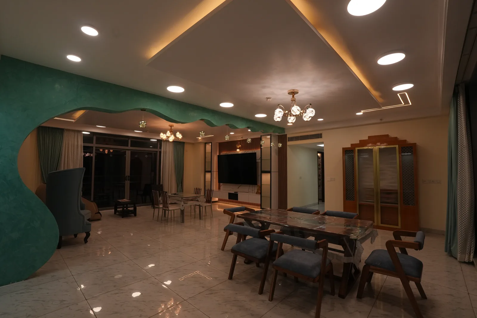 Completed Candidscape dining and living interior in Bangalore